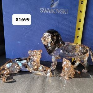 Swarovski Crystal SCS Lion Family RARE